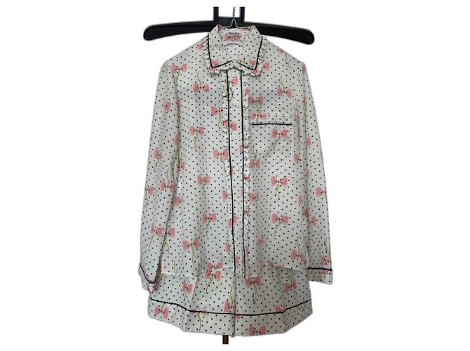 Conjunto Miu Miu de seda com estampa de bolinhas e shorts Multicor
