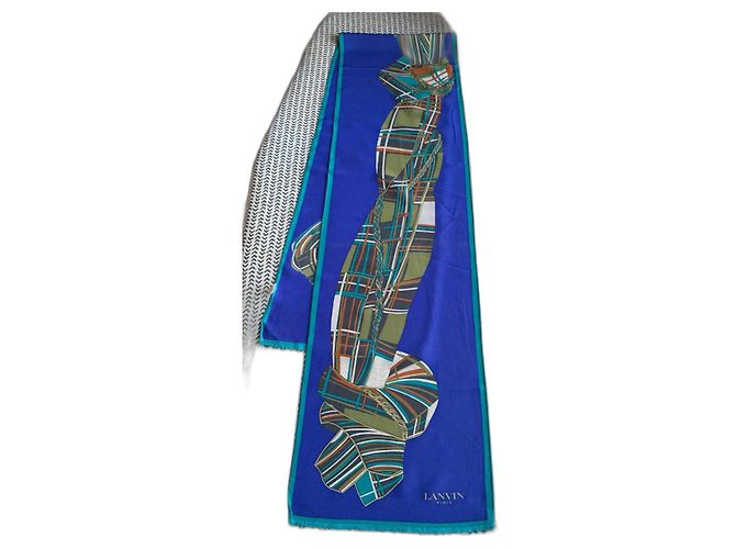 Sciarpa Lanvin in seta blu 