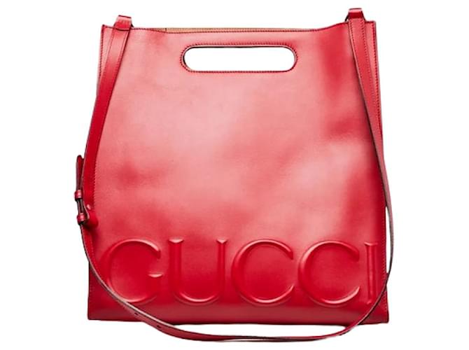 Gucci Red Medium Linea XL Tote Leather  ref.1175539