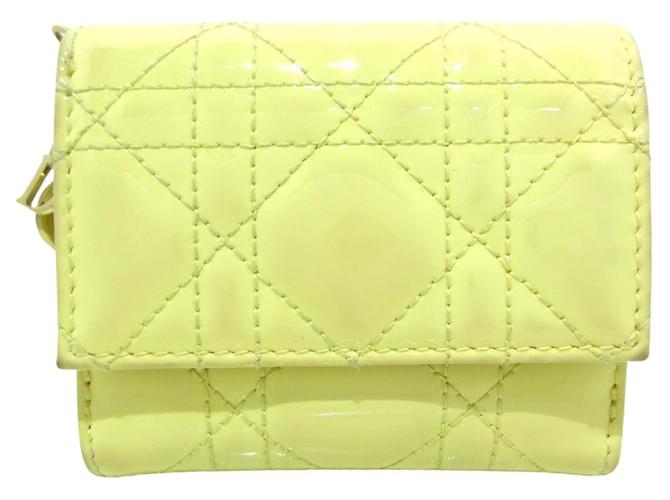 Dior Lady Dior Yellow Leather  ref.1175600
