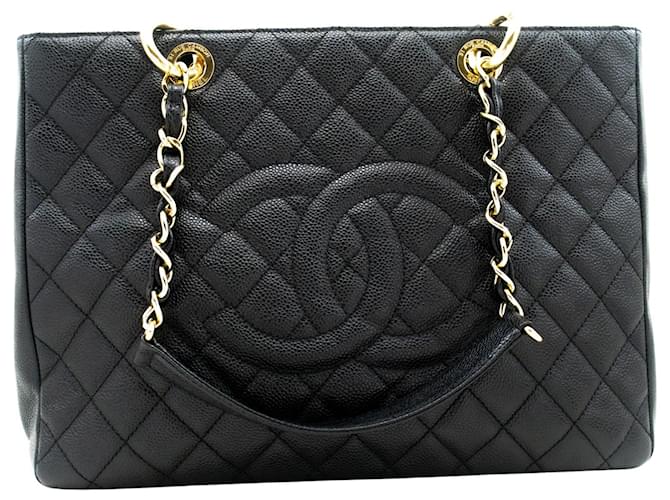 Chanel GST (grand shopping tote) Black Leather  ref.1175695