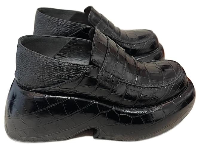 LOEWE  Mules & clogs T.eu 38 leather Black  ref.1175768