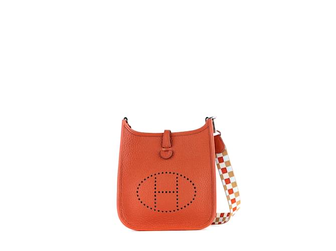 Evelyne Hermès HERMES  Handbags T.  leather Orange  ref.1175773