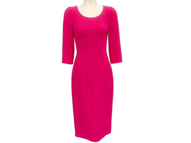 Autre Marque Dolce & Gabbana Hot Pink Silk Crepe Dress  ref.1175789