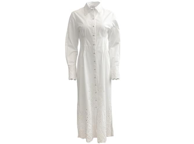 Paco Rabanne Vestido blanco de algodón con ojales  ref.1175810