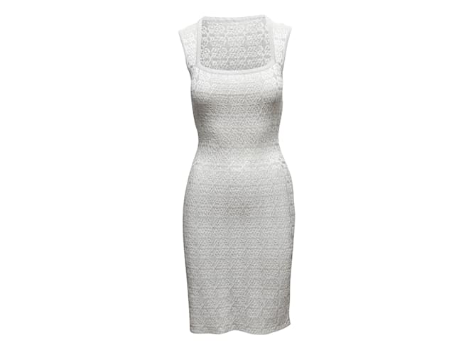Alaïa Silver Alaia Knit Sleeveless Dress Size EU 42 Silvery Synthetic  ref.1175848