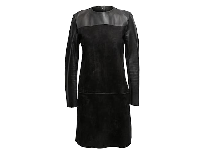Céline Vestido preto Celine camurça e couro tamanho FR 40  ref.1175883
