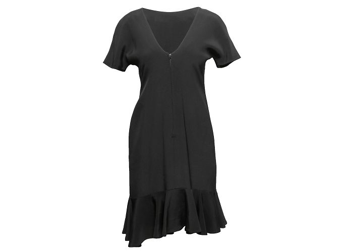 Schwarzes Oscar de la Renta Kurzarmkleid, Größe US M