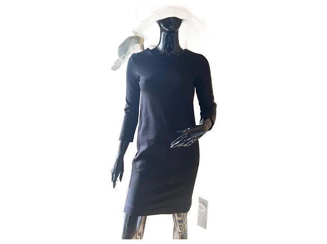 Sandro Black Dress with Leather Inserts