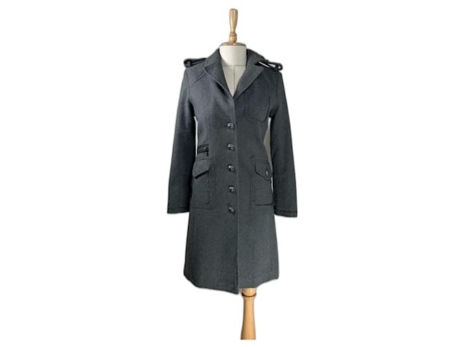 Pinko Coats, Outerwear Grey Polyester Wool Acrylic  ref.1175975