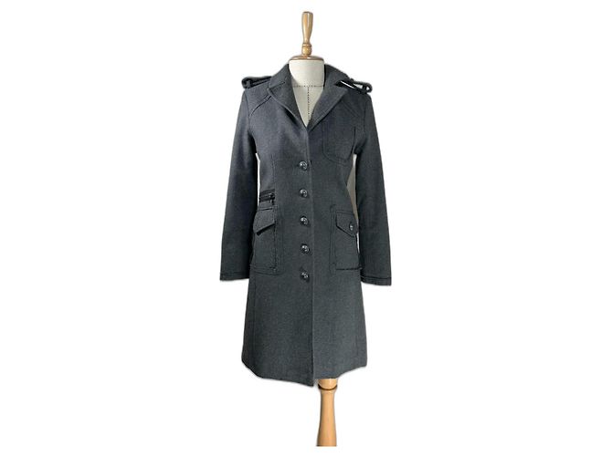 Pinko Grey Wool Blend Coat