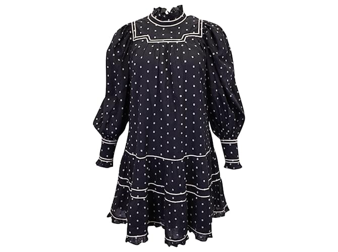 Ulla Johnson Polka Dot Dress in Black Cotton  ref.1175980