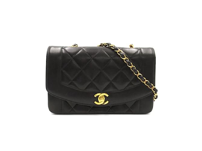 Chanel Diana Flap Crossbody Bag Black Leather Lambskin  ref.1176029