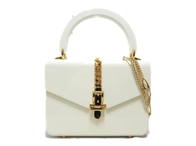 Gucci Acrylic Mini Sylvie 1969 Handbag Plastic Handbag 589482 in Excellent condition White  ref.1176047