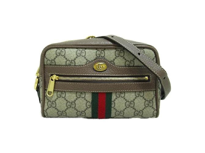 Gucci GG Supreme Ophidia Crossbody Bag  517350 Brown Cloth  ref.1176077
