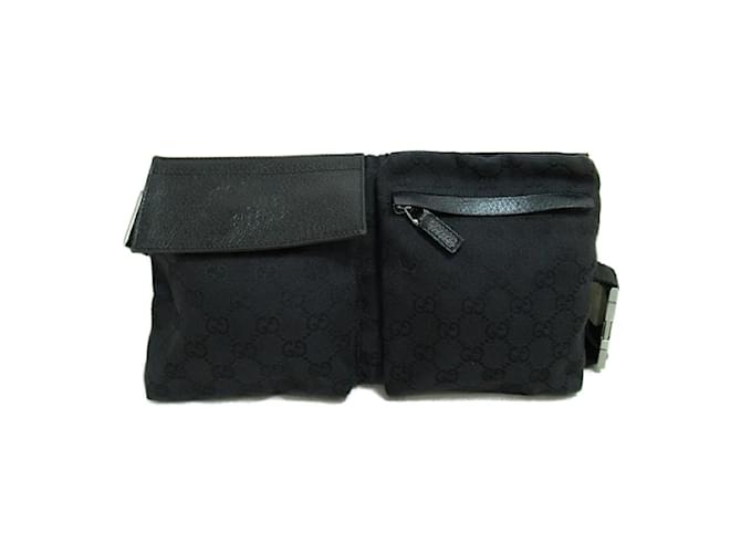 Gucci GG Canvas Waist Bum Bag  28566 Black Cloth  ref.1176080