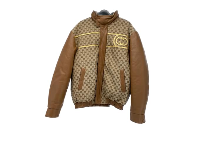 GUCCI  Jackets T.International M Leather Camel  ref.1176113