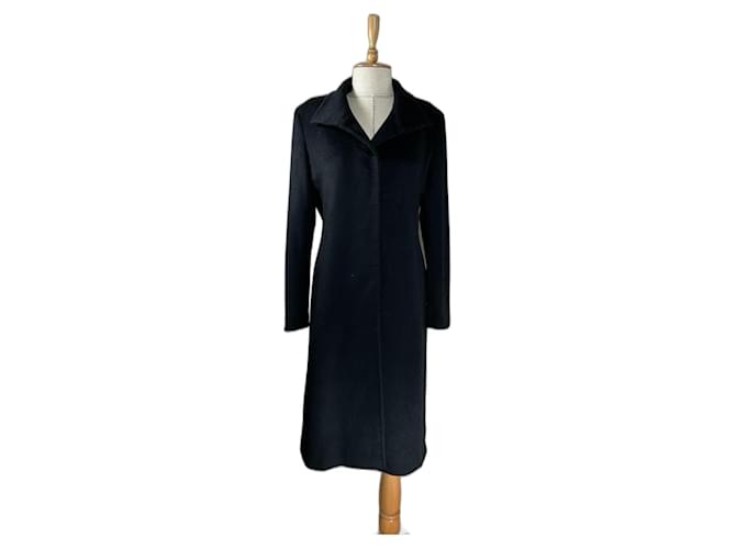 Loro Piana Coats, Outerwear Black Wool Angora  ref.1176130