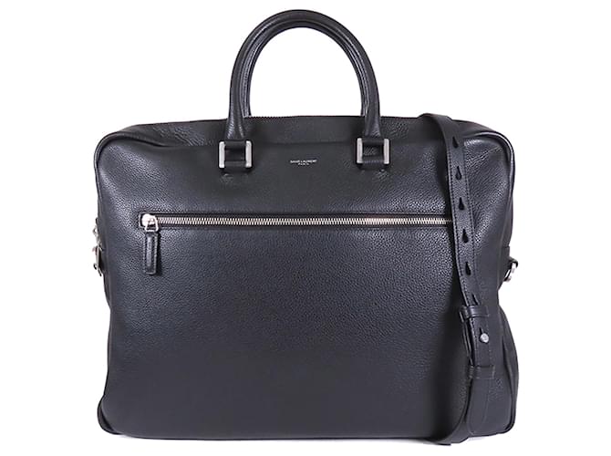 Saint Laurent Black Leather Business Bag Pony-style calfskin  ref.1176183