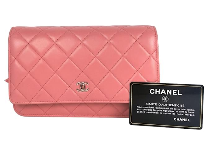 Chanel WoC Pelle di agnello rosa Argento  ref.1176207