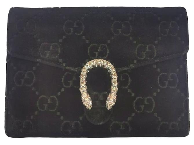 Gucci Dionysus Chain Wallet Black Velvet Nylon  ref.1176208