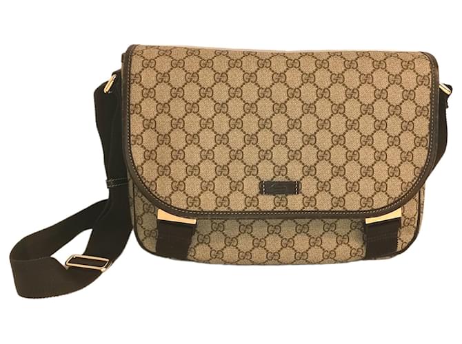 Gucci Messenger Bag GG Canvas Brown Cloth  ref.1176213