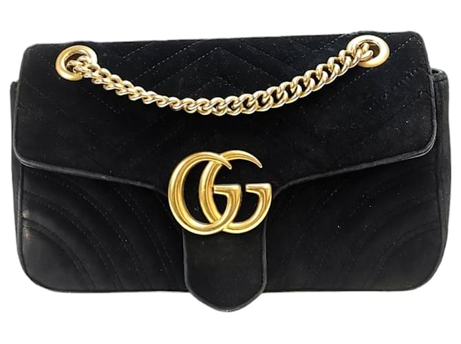 Gucci GG Marmont Small Black Velvet Nylon  ref.1176221