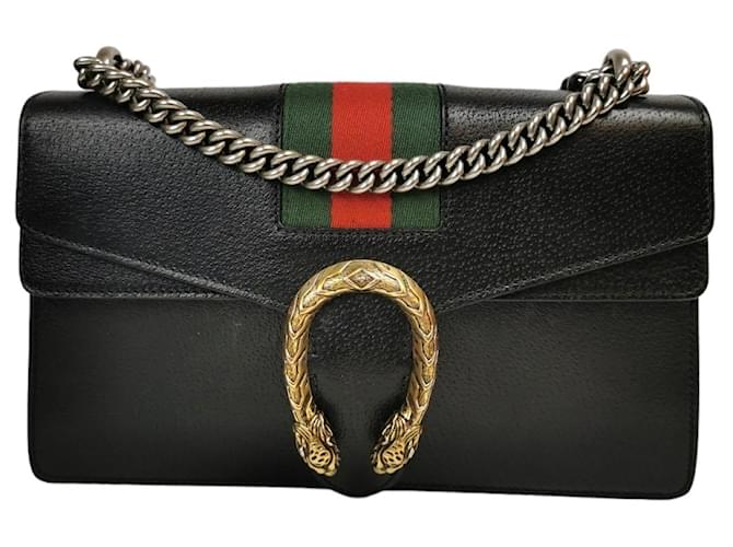 Gucci Dionysus Mittelgroßes schwarzes Leder  ref.1176224