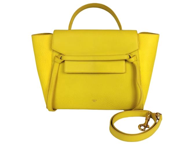Céline Celine Belt Bag Mini Yellow Calfskin Leather Pony-style calfskin  ref.1176225