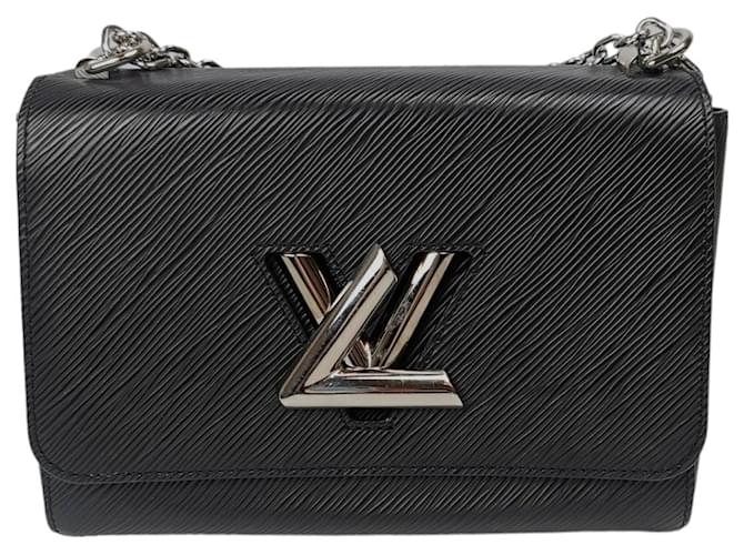 Louis Vuitton Twist MM Black Epi Silver Leather  ref.1176238