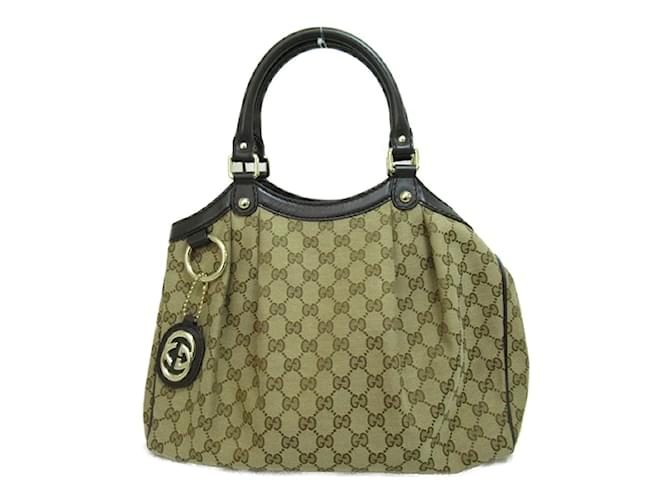 Gucci GG Canvas Sukey Handbag 211944 Brown Cloth  ref.1176275