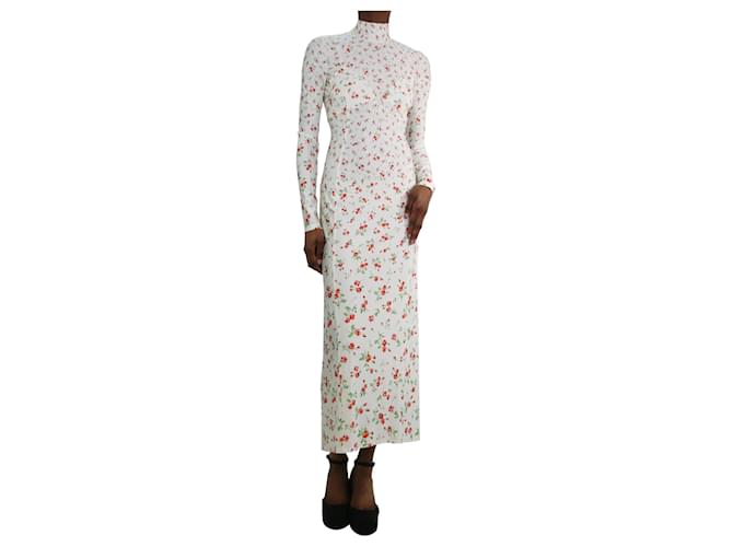 Paco Rabanne Cream high-neck floral printed maxi dress - size FR 36 Viscose  ref.1176296