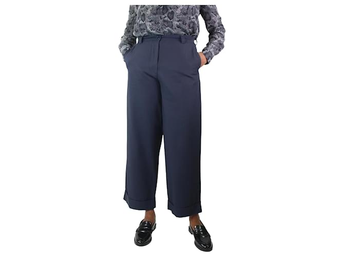 Dries Van Noten Pantalon en coton bleu marine - taille UK 12  ref.1176298