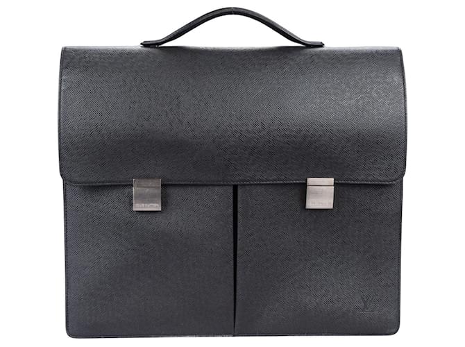 Louis Vuitton Taiga Leder Big Business Bag Edition Schwarz Leinwand  ref.1176328