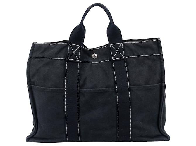 Hermès Hermes Cotton Fourre Handbag Black Cloth  ref.1176346