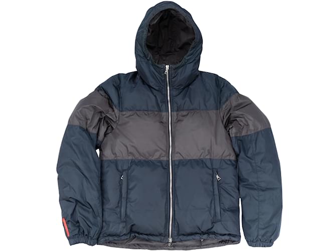 Prada Sports Ski Puffer Jacket (M) Blue Synthetic  ref.1176384