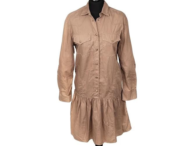 Brunello Cucinelli Cotton Dress (S) Beige Synthetic  ref.1176415