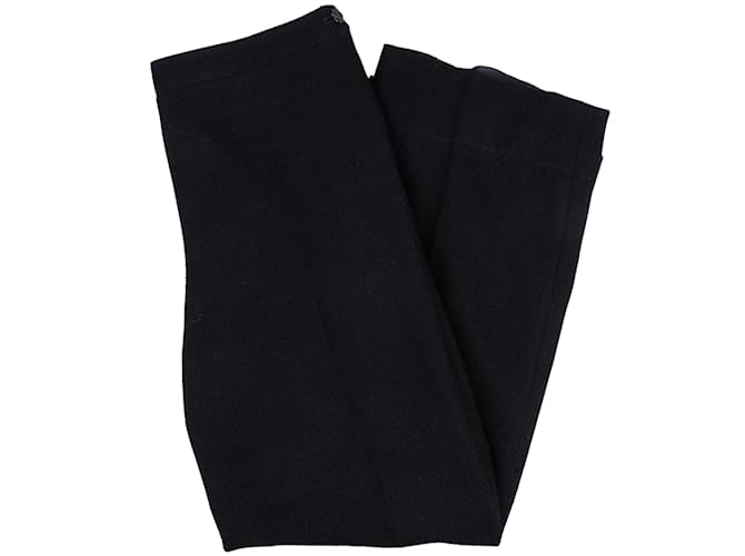 Pantalon Angora en soie Chanel (40) Synthétique Noir  ref.1176455