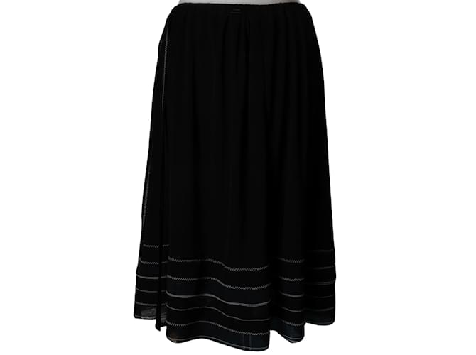 Chanel Viscose Skirt (40) Black  ref.1176468