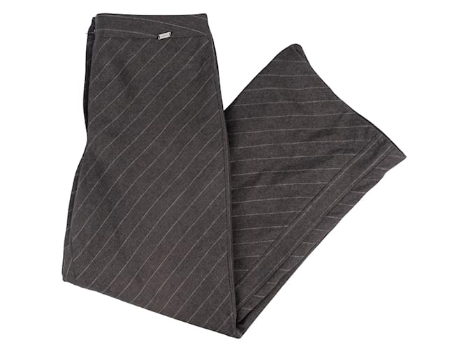 Chanel Wool Silk Pants (40) Purple Synthetic  ref.1176469