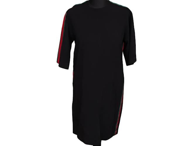 Gucci Viscose Three Stripes Dress (40 / l) Black Synthetic  ref.1176492
