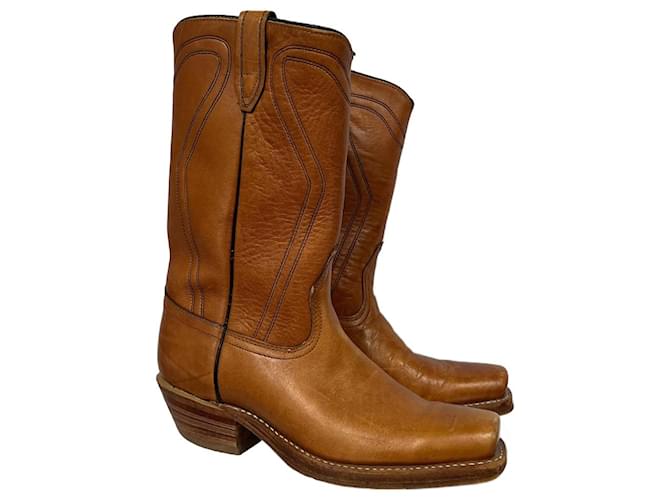 Marc by Marc Jacobs Perfect Square toe cowboy boots Brown Leather  ref.1176553