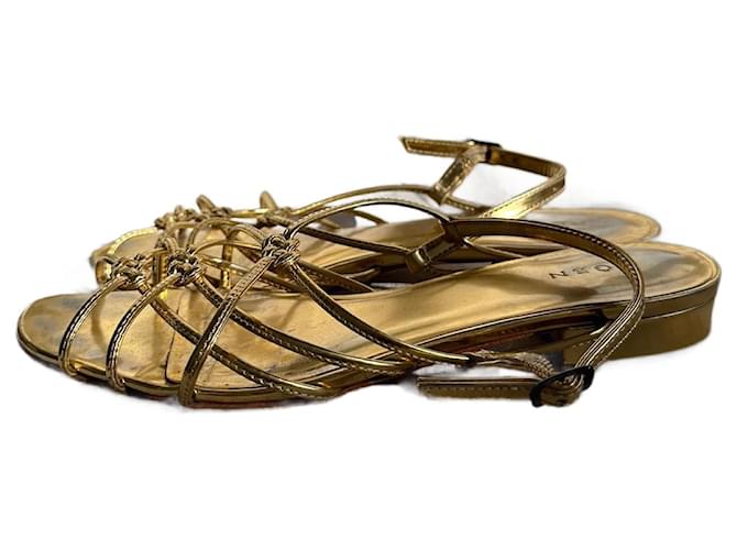 Autre Marque Doen gold sandal Golden Leather  ref.1176562