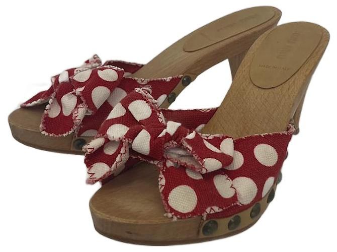 Miu Miu Polka Dot Clog Braun