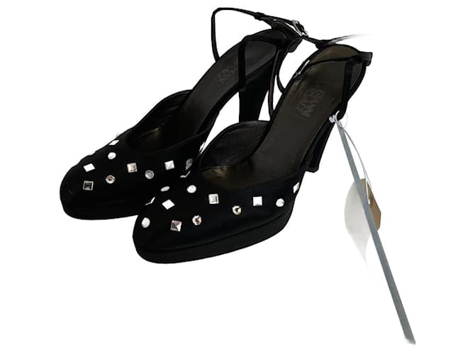 Versace heels Preto Lona  ref.1176591