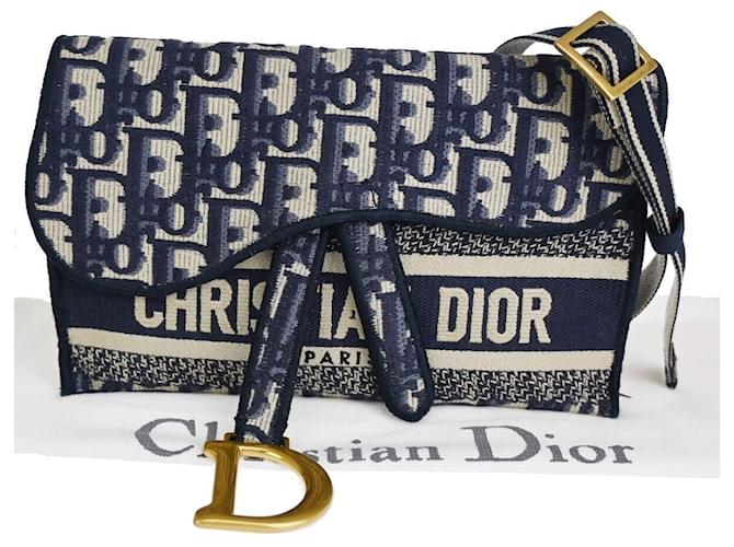 Dior Saddle Navy blue Cloth  ref.1176597