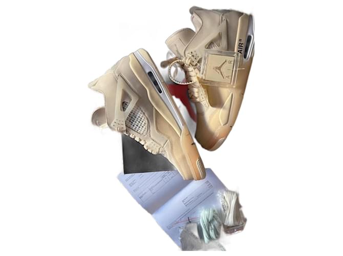 Nike-Jordan4 x gebrochenes Weiß Leder  ref.1176725