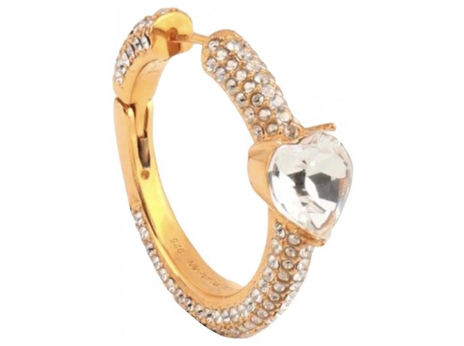 Autre Marque Ambush Orecchino Money in argento e strass oro Gold hardware