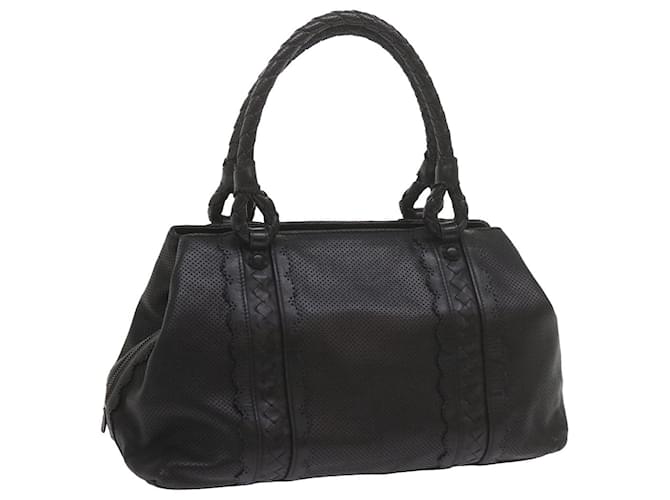 Autre Marque BOTTEGA VENETA Hand Bag Leather Black Auth bs10420  ref.1176881