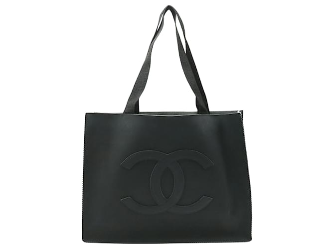 Logotipo de Chanel CC Negro Goma  ref.1176971